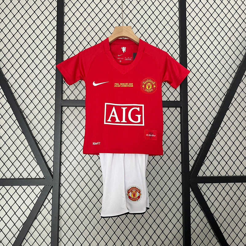 MANCHESTER UNITED SHIRT I SPECIAL FINAL CHAMPHIONS LEAGUE 07/08 CHILDREN'S SET (RETRO)