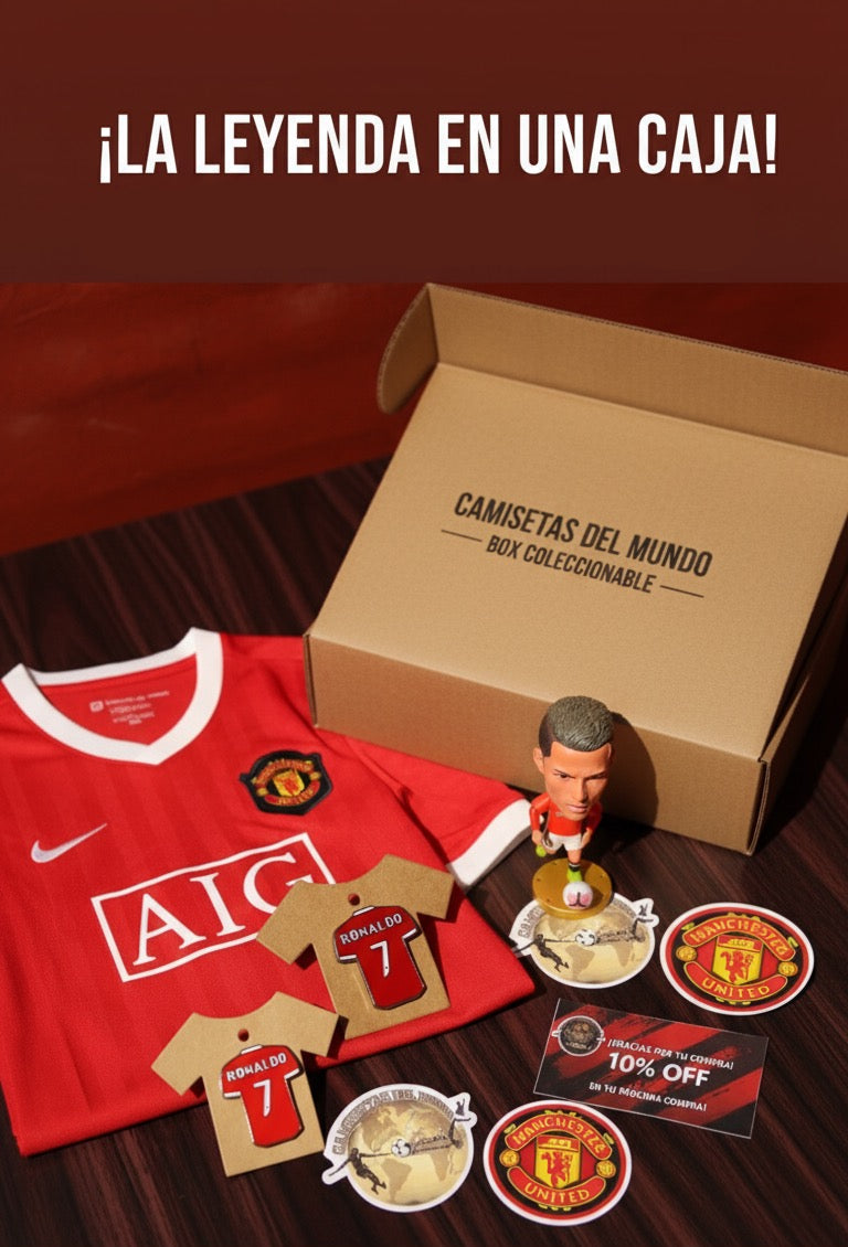 Box Coleccionable LEYENDA CR7 – Incluye Camiseta, Muñeco, Pin Exclusivos, Stickers y una sorpresa.