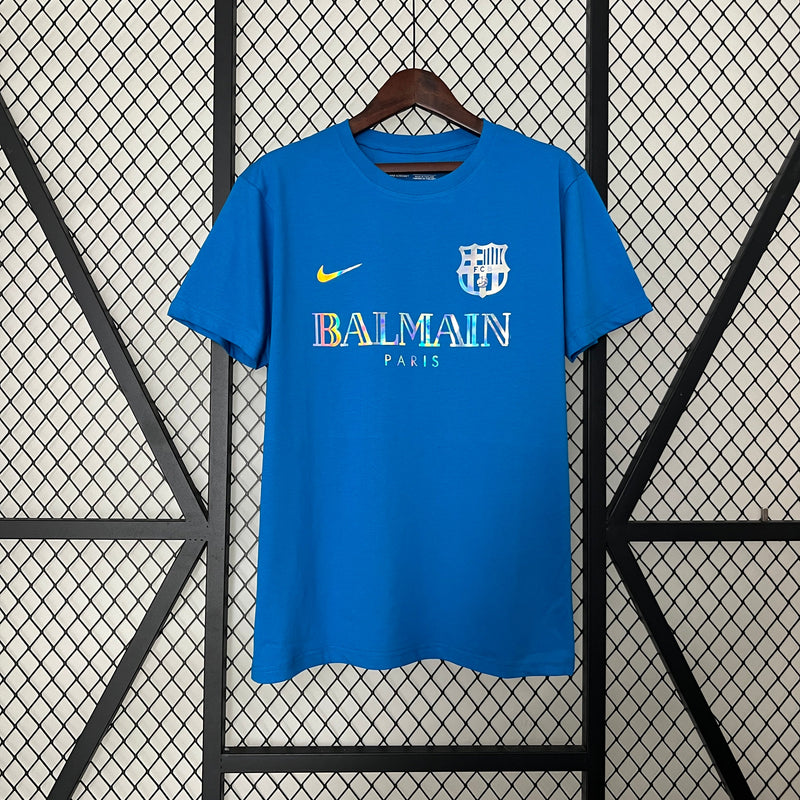 BARCELONA LIMITED EDITION BALMAIN PARIS BLUE 24/25 MEN'S T-SHIRT 